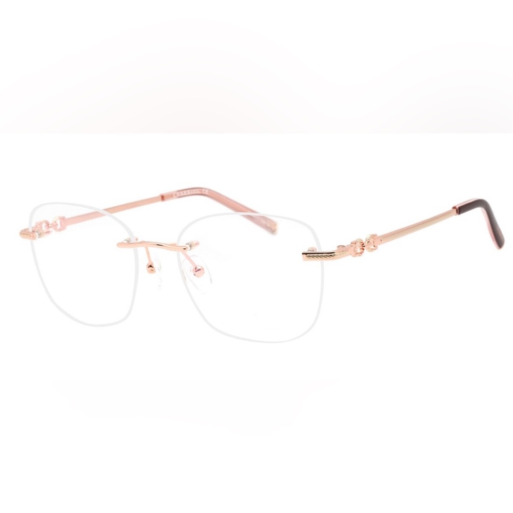 Charriol Rimless Women's Shiny Pink Gold Glasses (NWT)